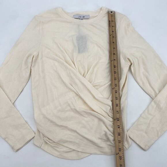 JOE’S JEANS SIZE LARGE LONG SLEEVE TWIST WRAP TOP CREAM Faux Wrap NWT SEE DESC - Picture 9 of 12